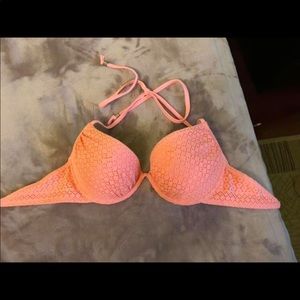 Pink Lace Bikini Top